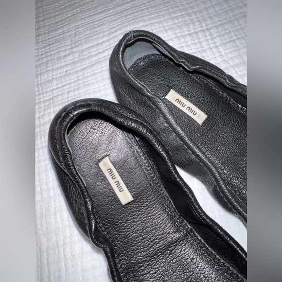 $645 Miu Miu Studded Jewel Leather Flats - STUNNING! Size 36.5 - Picture 4 of 7